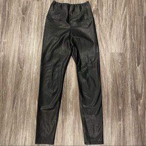 Aritzia Wilfred Free Black Leather Leggings